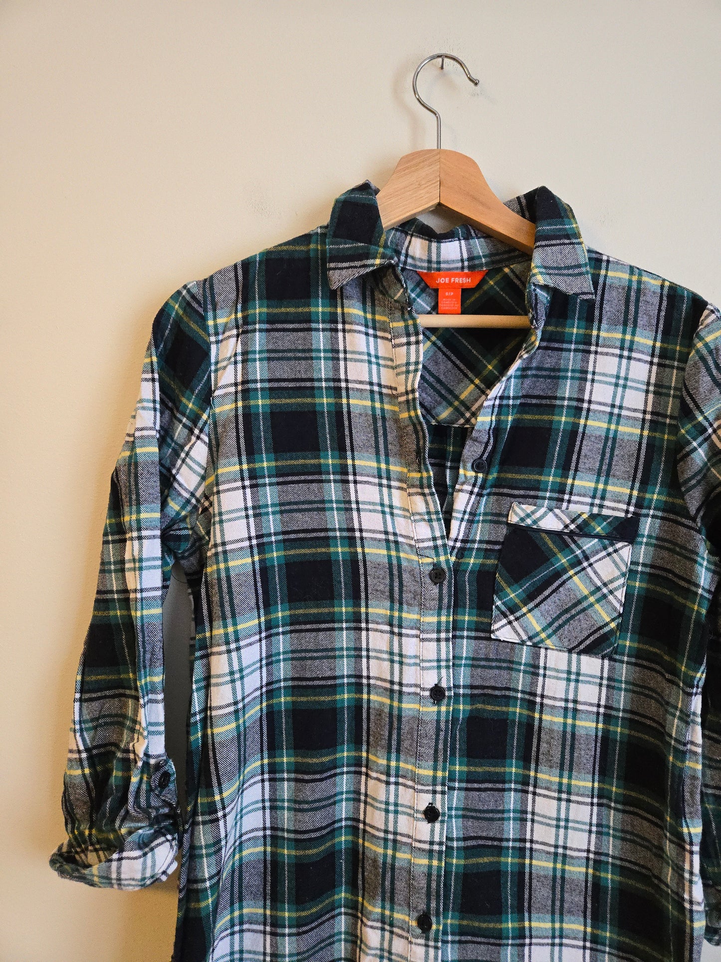 Joe Fresh - Long Plaid Flannel Top - Size Small
