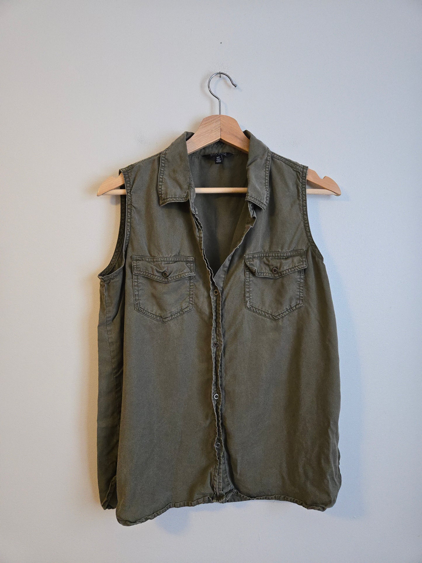 Buffalo David Bitton - Olive Denim Sleeveless Top - Size Small