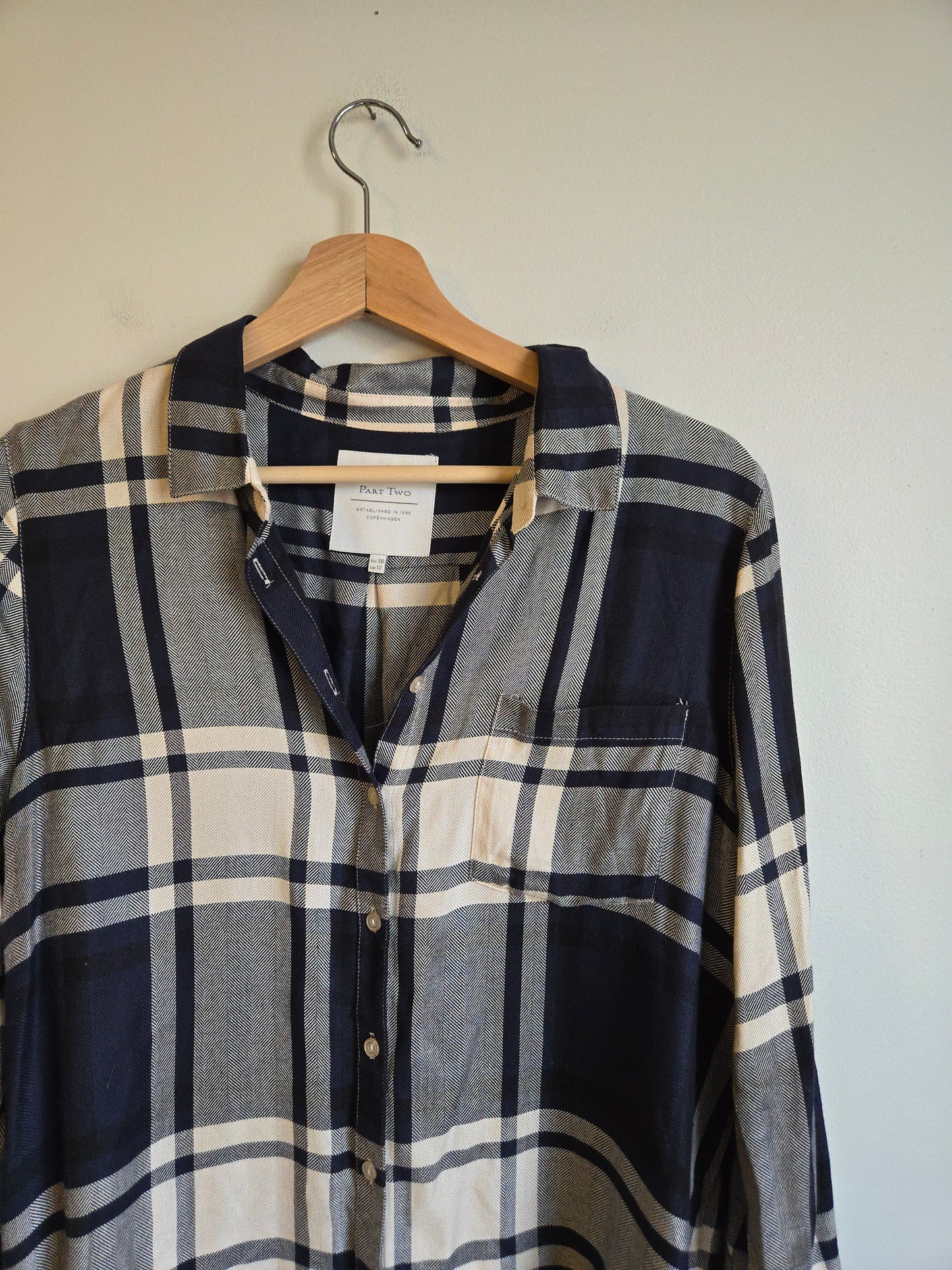 Part Two Copenhagen Plaid Button Up - Size 12