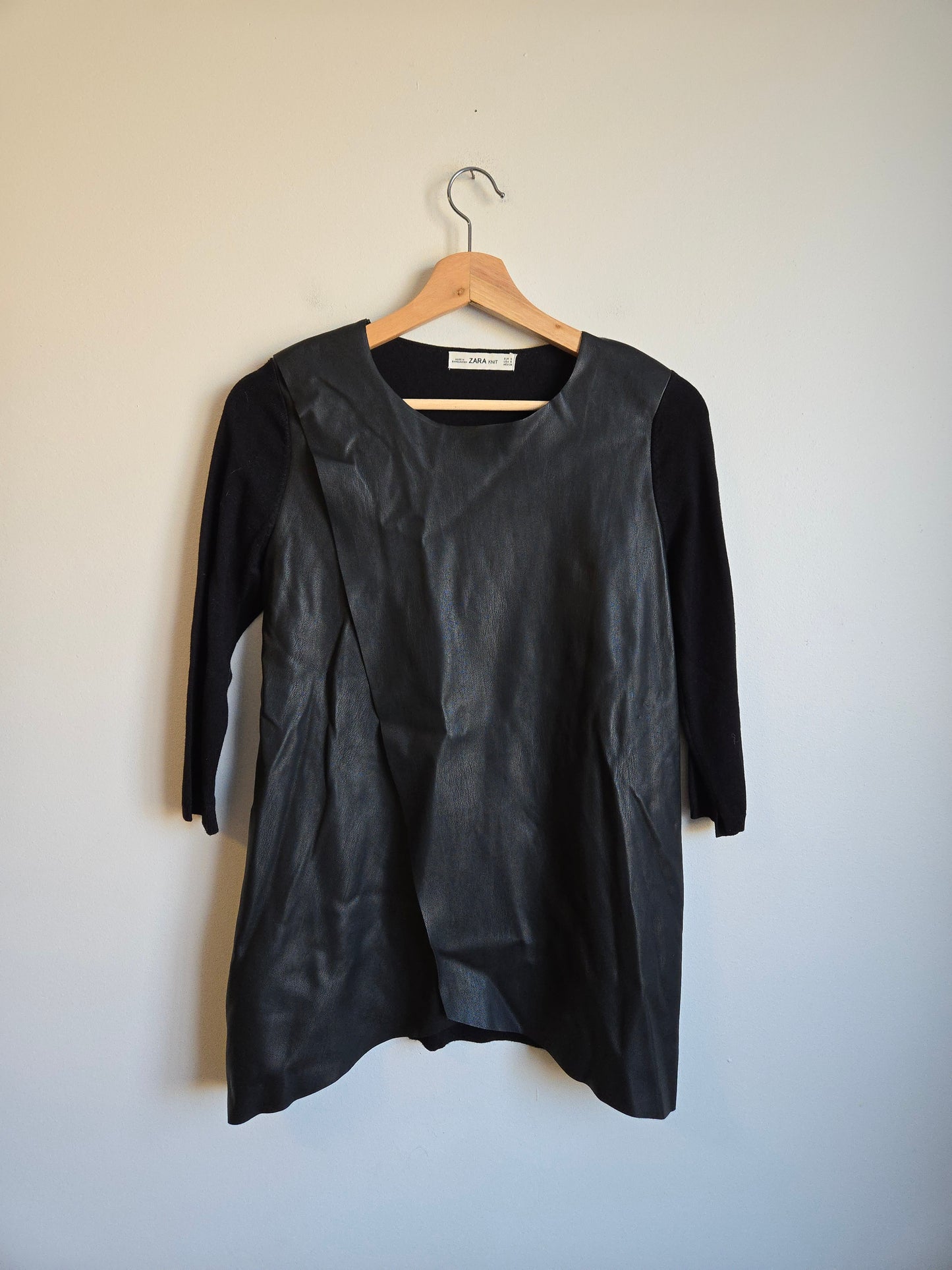 Zara Leather Front Top - Size Small