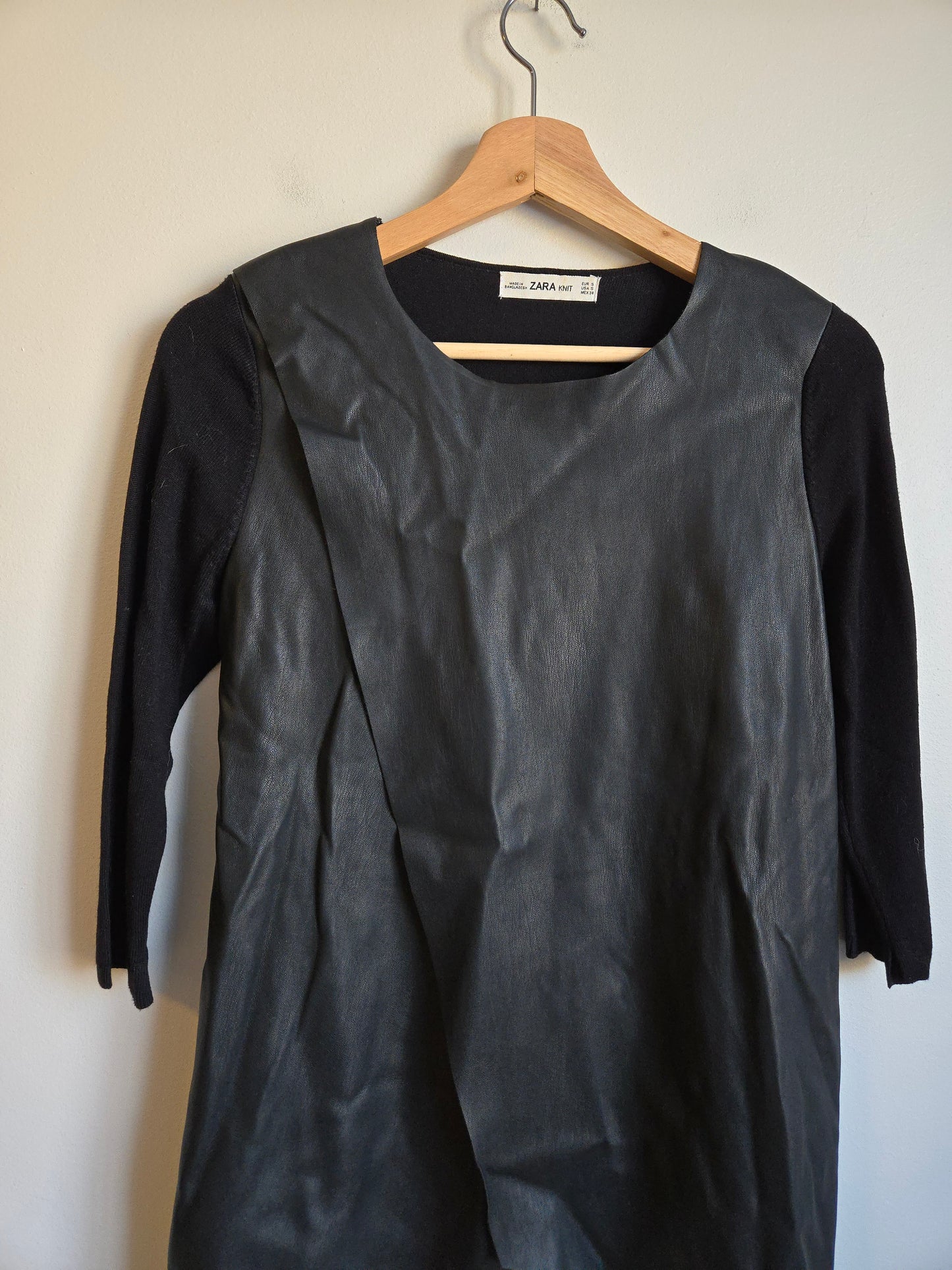 Zara Leather Front Top - Size Small