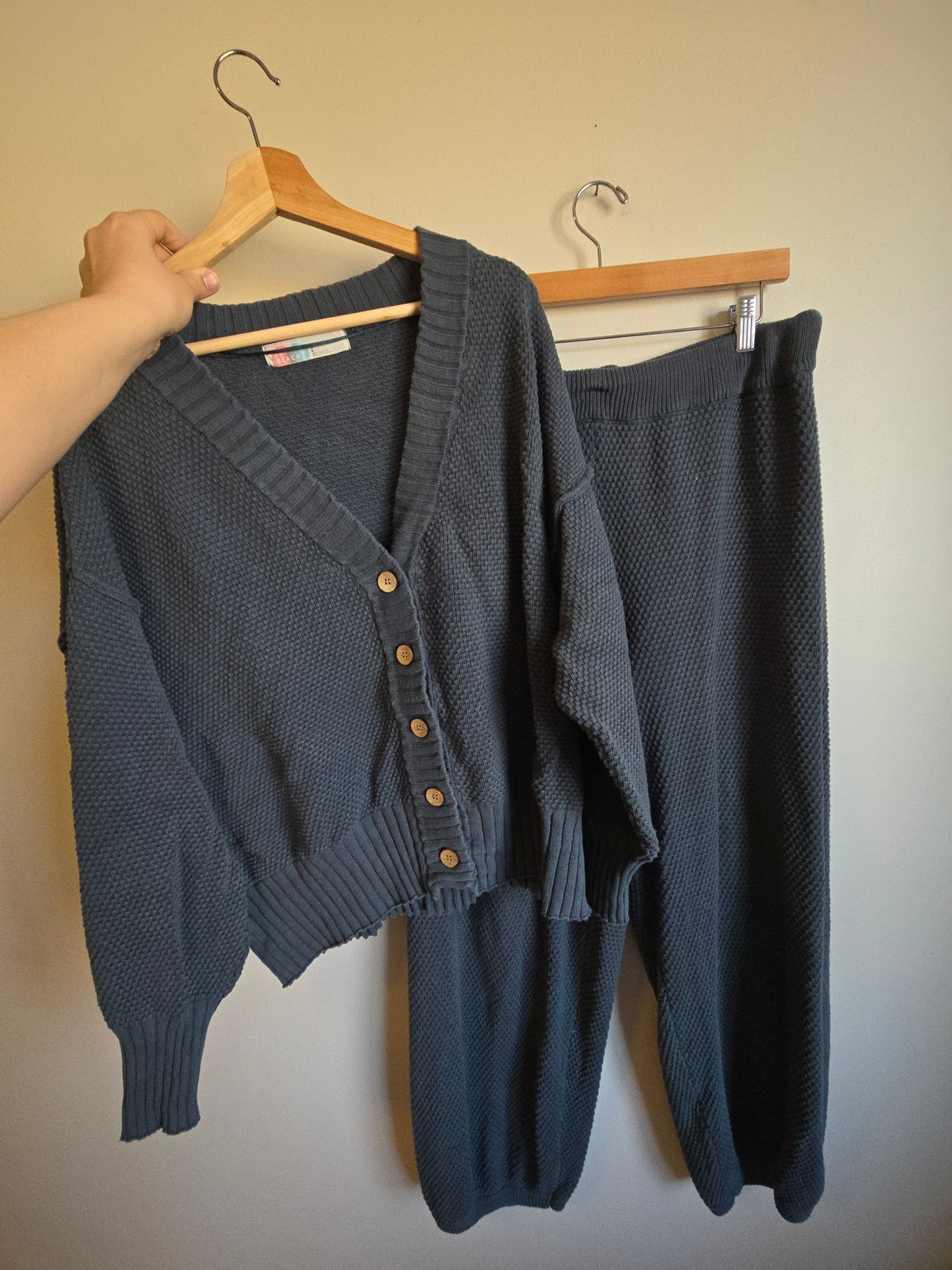 Free People Beach Hailee Knit Cardi 2-Piece Set - Size Large