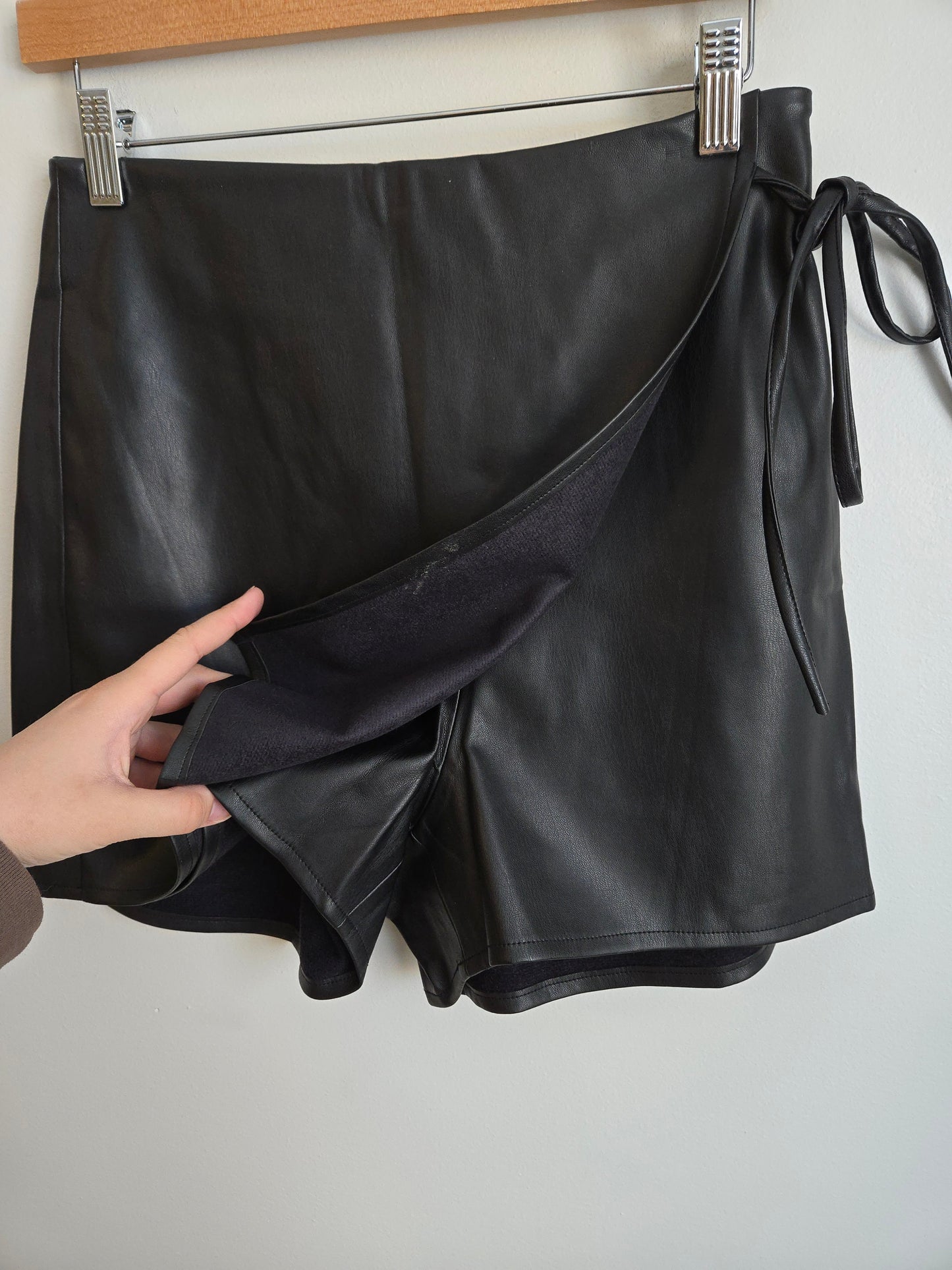 Blue Ivy Leather Wrap Skort - Size Small