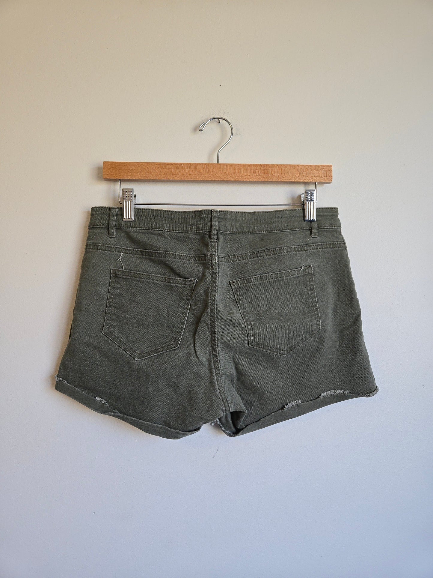 H&M Olive Denim Shorts - Size 8