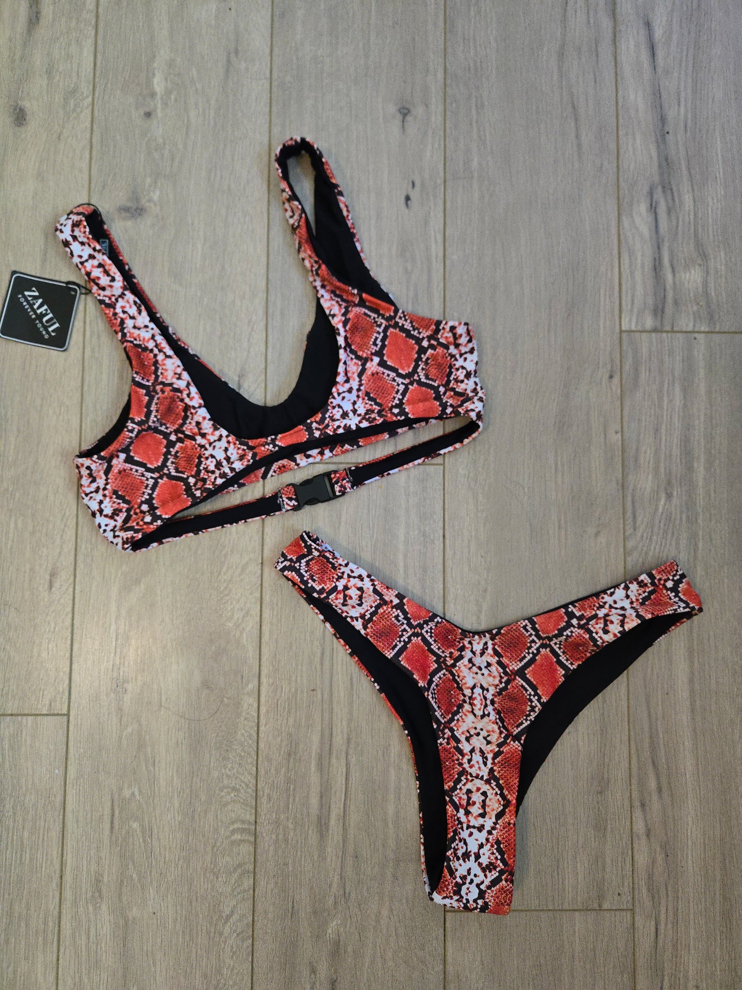 NWT Zaful Snake Print Swim Set - Size 6