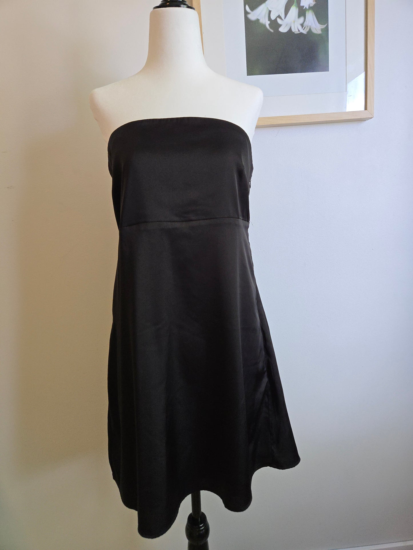 Strapless Satin Dress - Size Large