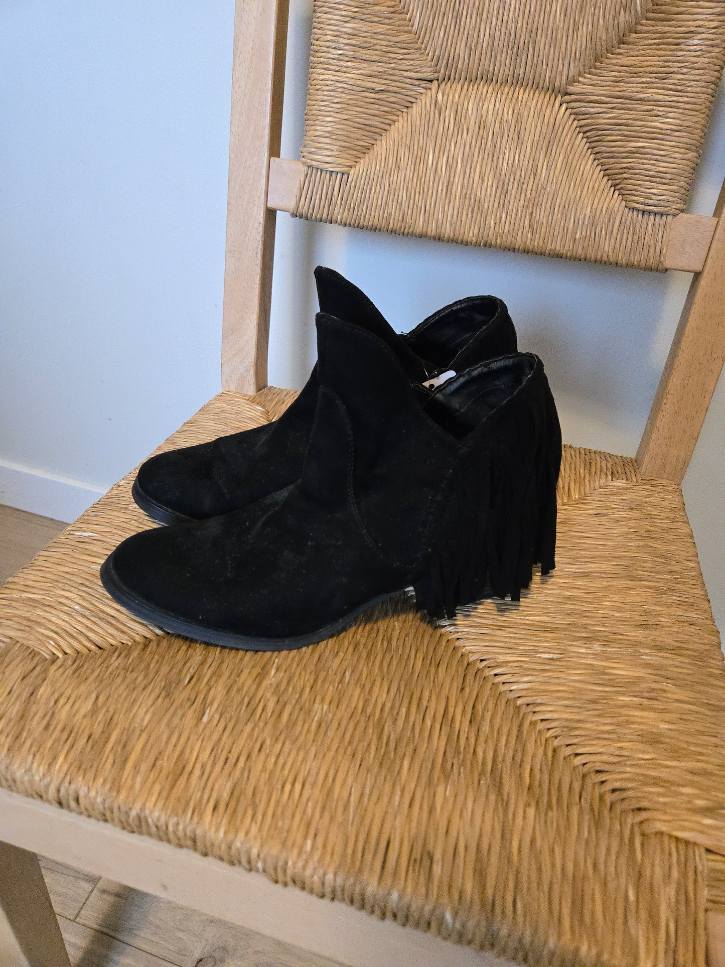Fringe Suede Boots - Size 9