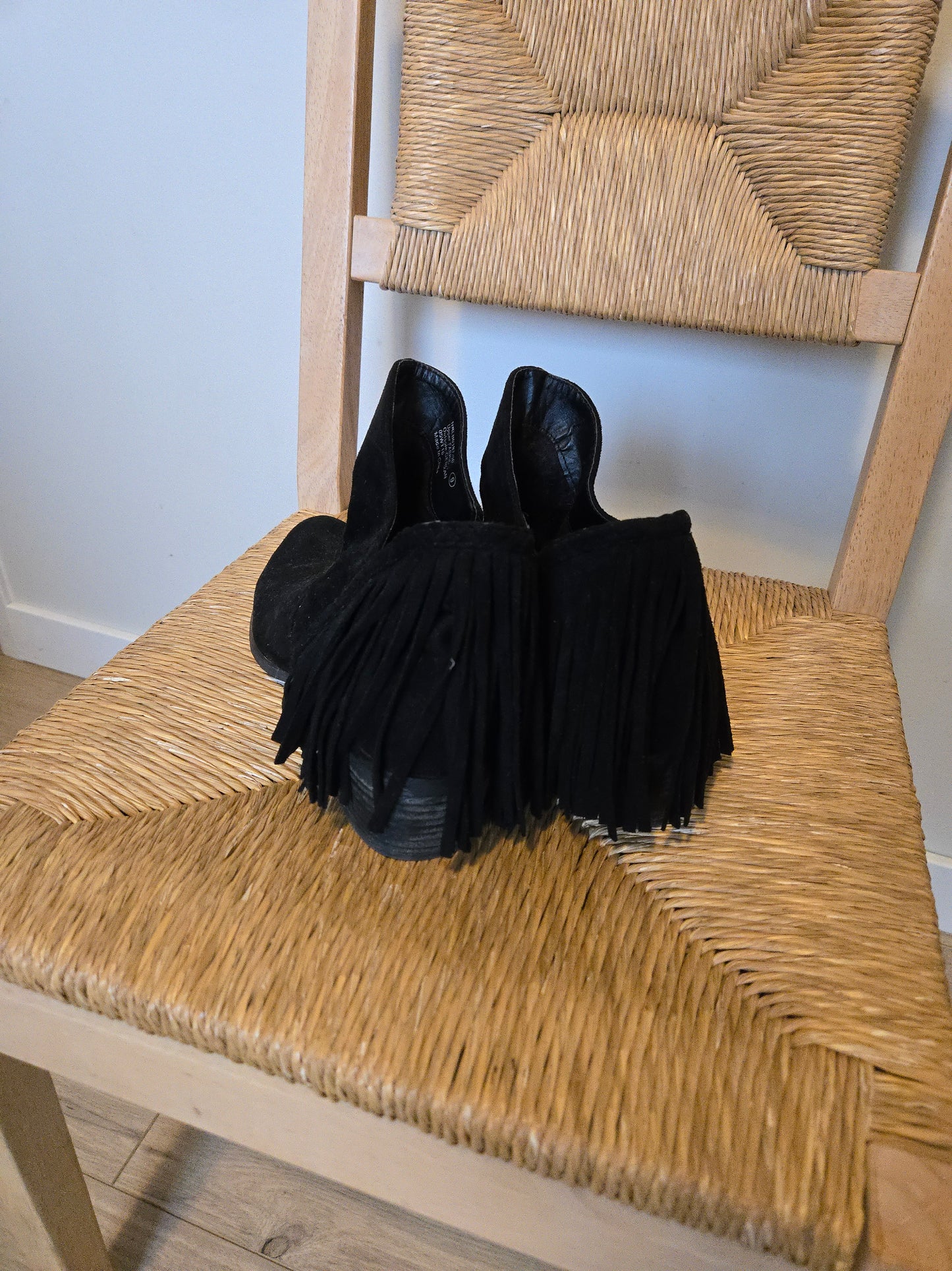 Fringe Suede Boots - Size 9