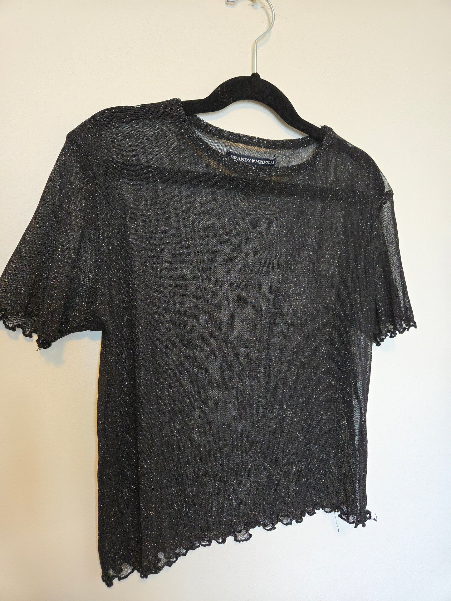 Brandy Melville Mesh Glitter Top - One Size (S/M)