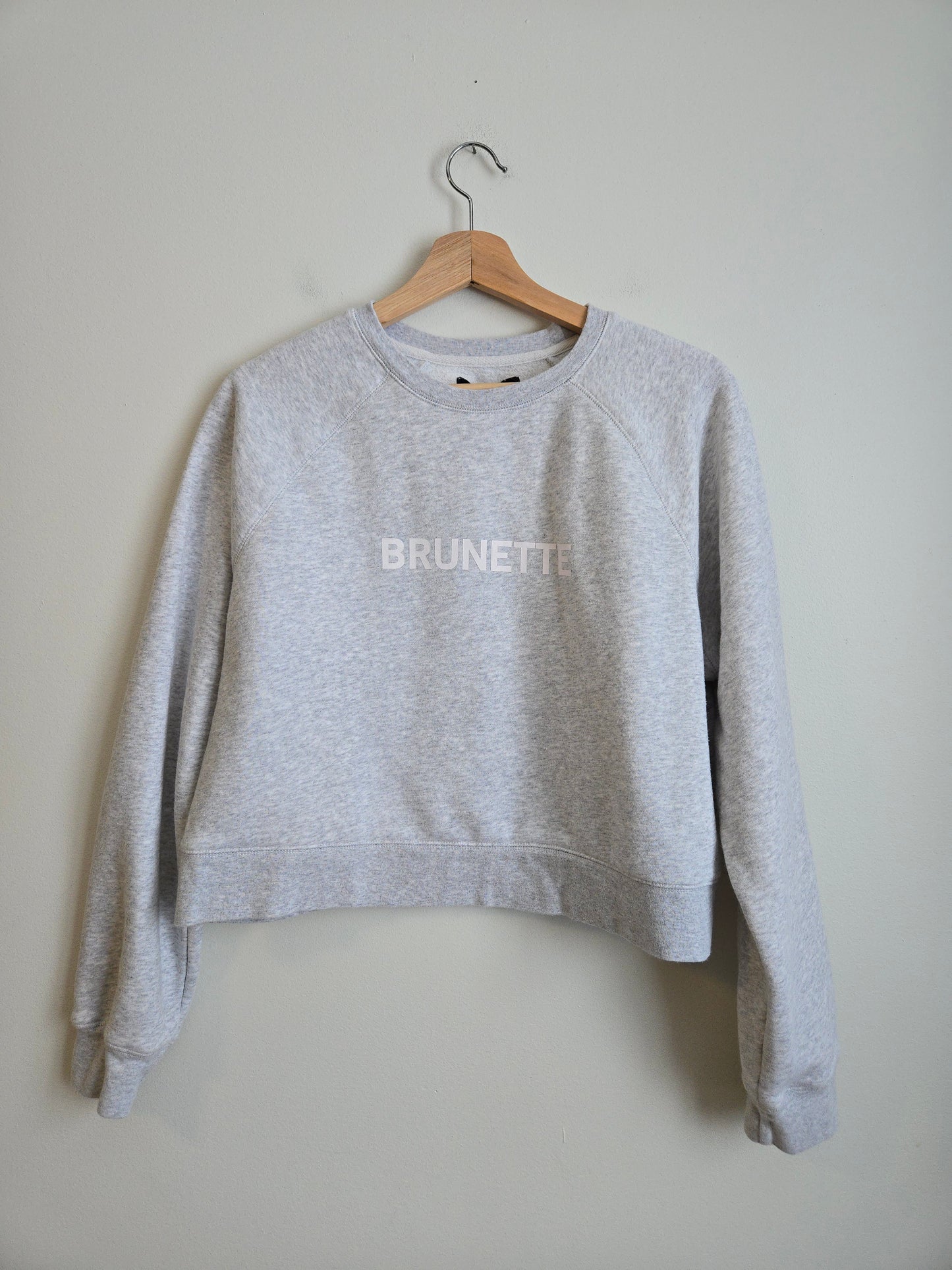 Brunette The Label - "Brunette" Crop Crewneck - Size L/XL