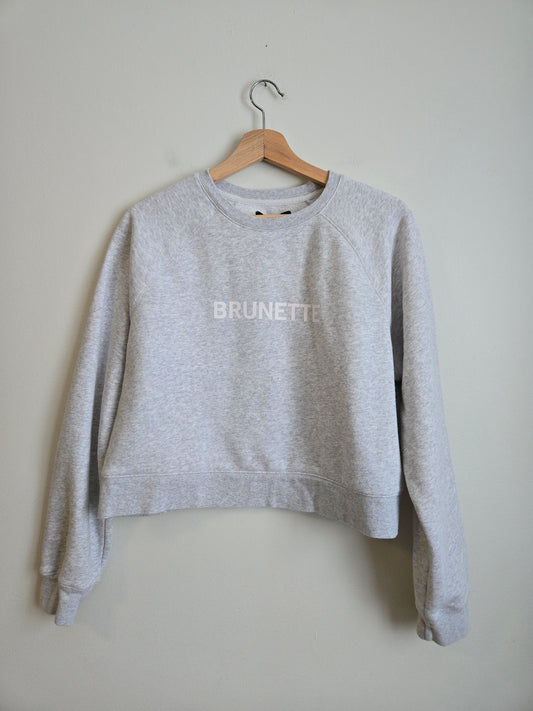 Brunette The Label - "Brunette" Crop Crewneck - Size L/XL