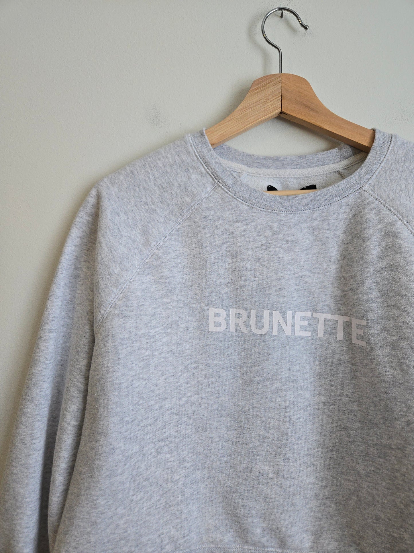 Brunette The Label - "Brunette" Crop Crewneck - Size L/XL