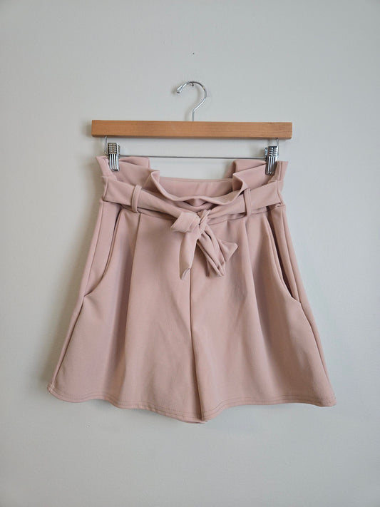 NWT Boohoo - High-Waist Tie Belt Shorts - Size 6