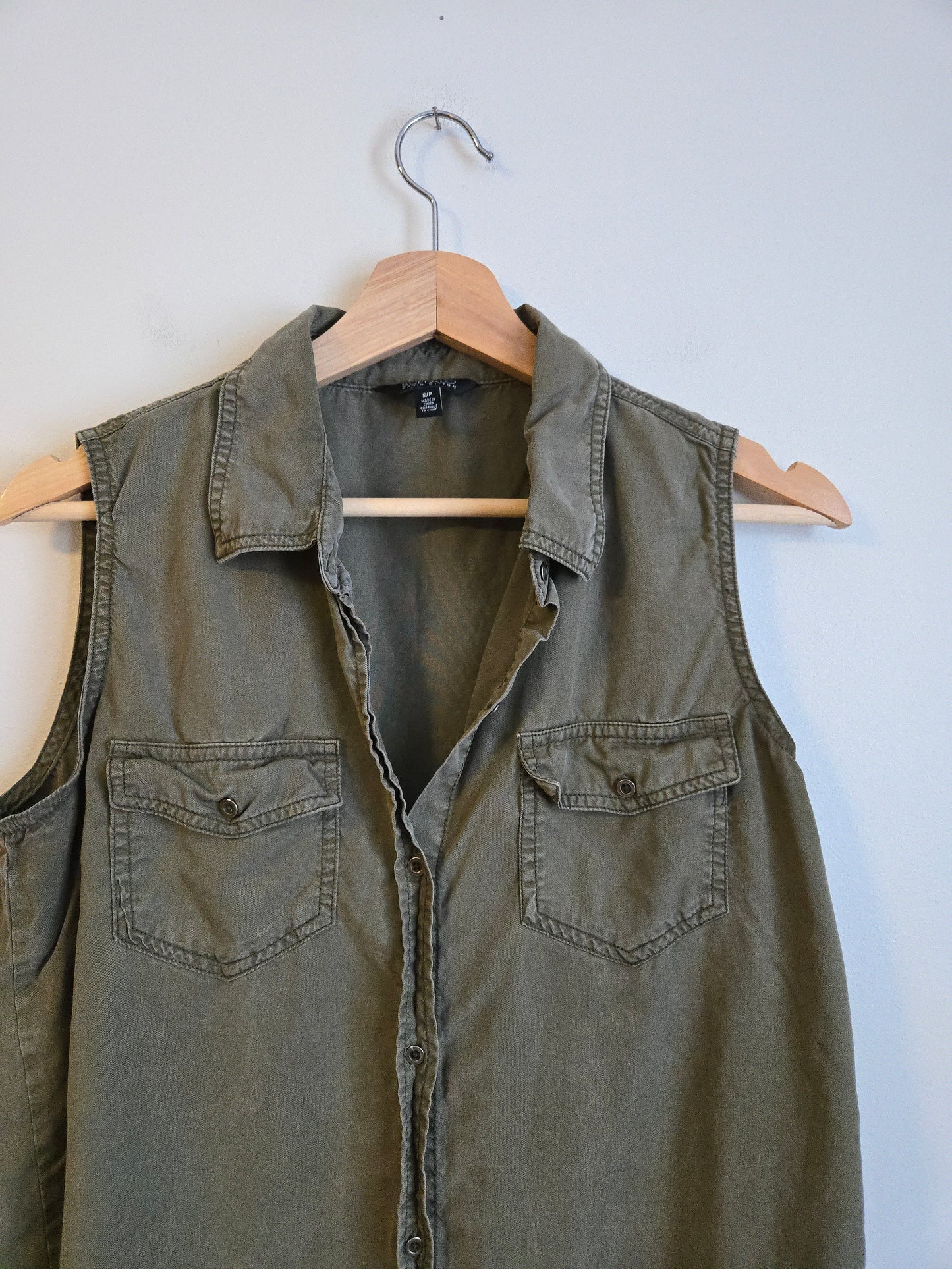 Buffalo David Bitton - Olive Denim Sleeveless Top - Size Small