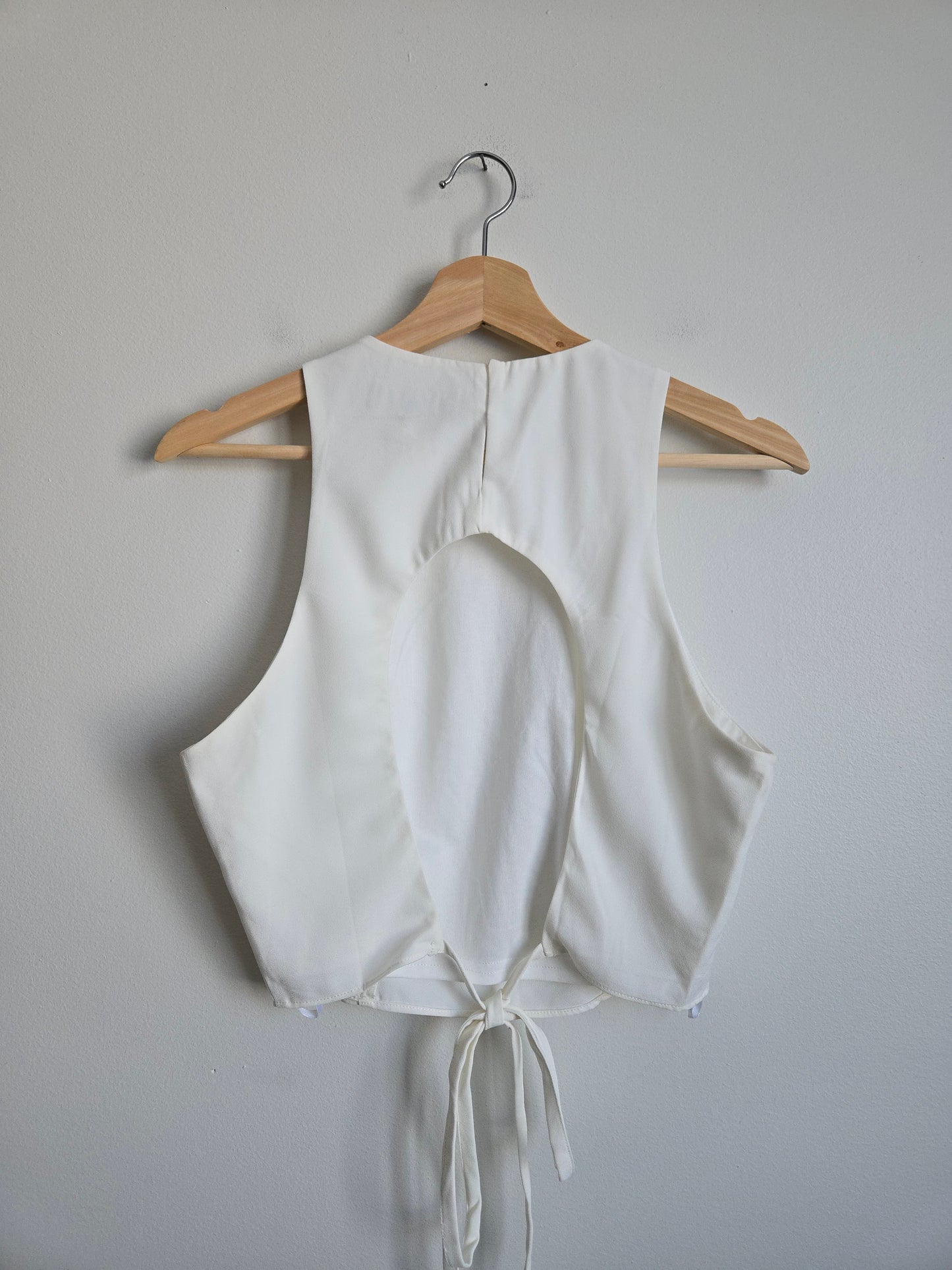 Lulus Open-Back Tie-Up Blouse - Size Large