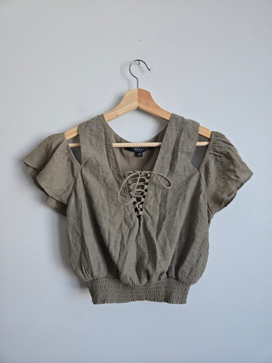 Guess Open Shoulder Blouse - Size Small