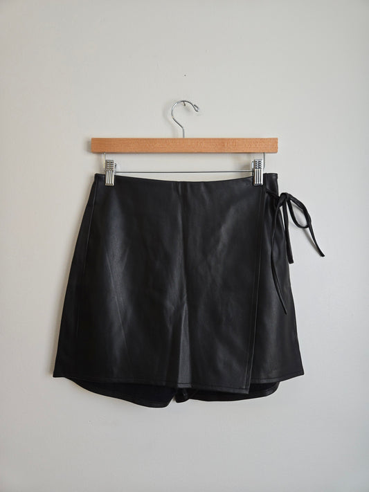 Blue Ivy Leather Wrap Skort - Size Small