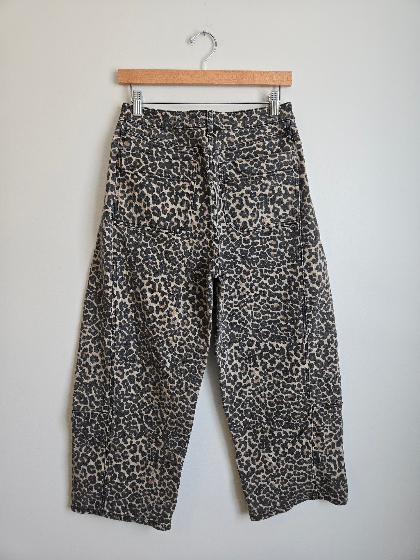 Miou Muse Leopard Barrel Jean - Size Small