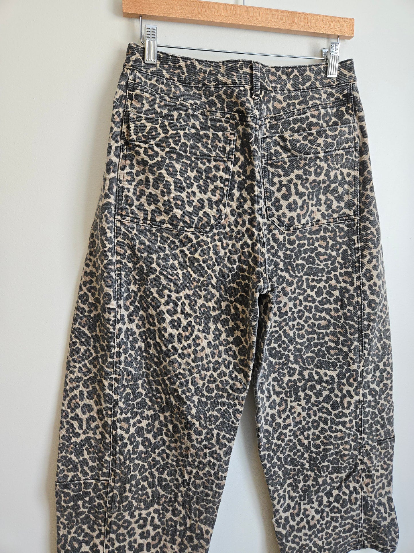 Miou Muse Leopard Barrel Jean - Size Small