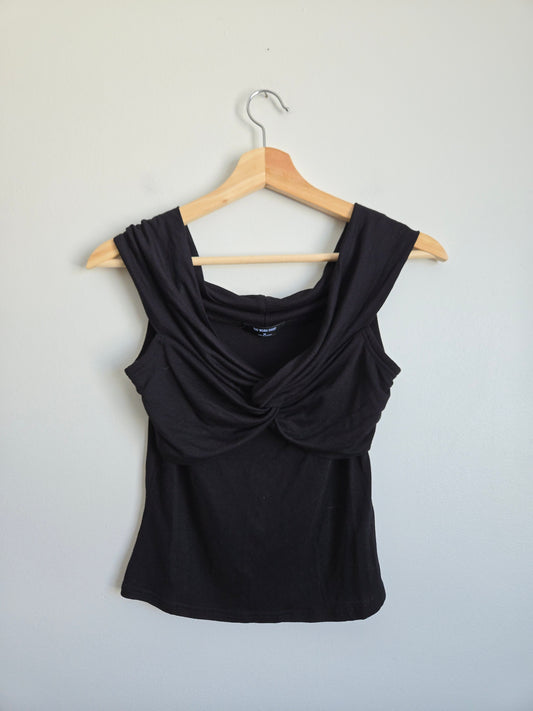 The Work Shop Crop Twist Top - Size Medium