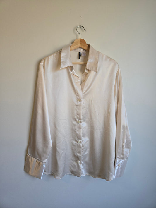 Divided Satin Top - Size Small
