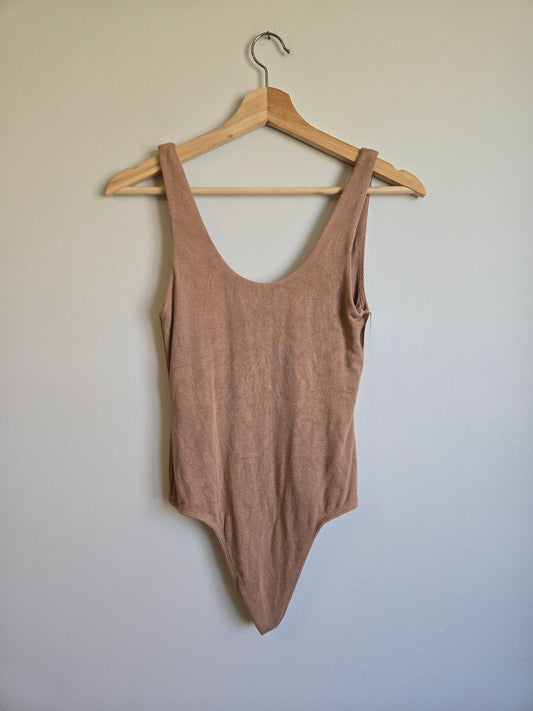 Babaton Ribbed Stretchy Bodysuit - Size Small