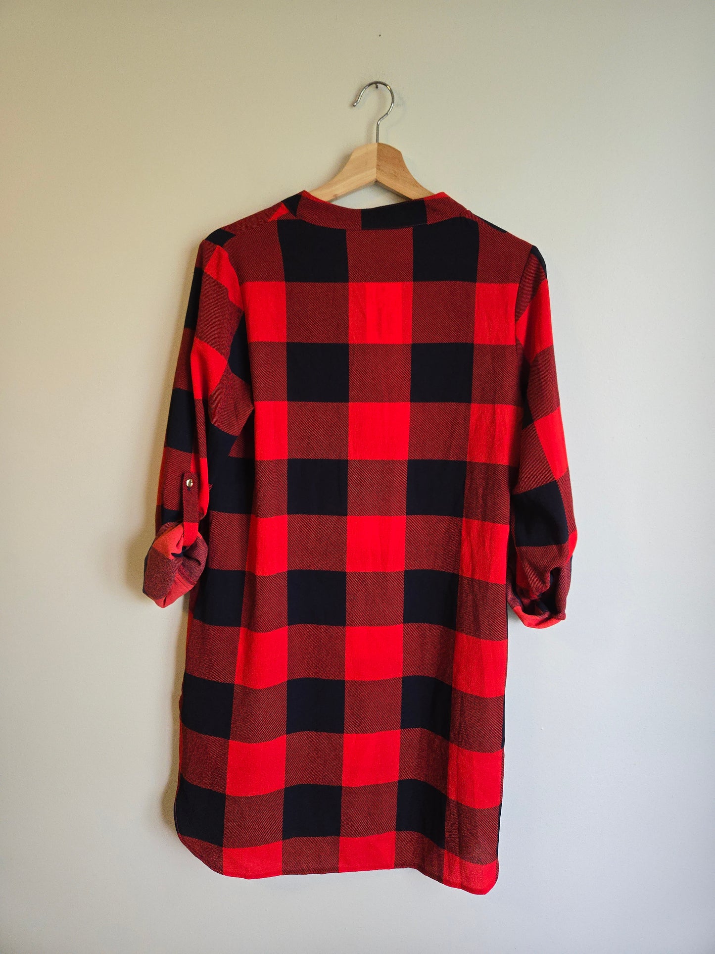 NWT Papillon Crepe Check Shirt Dress - Size Small