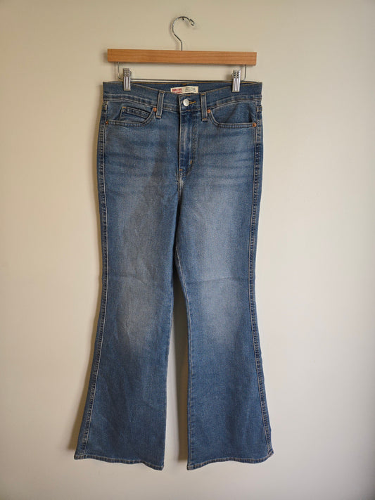 Signature Levi Strauss High-Rise Flare Denim - Size 6 (28w)