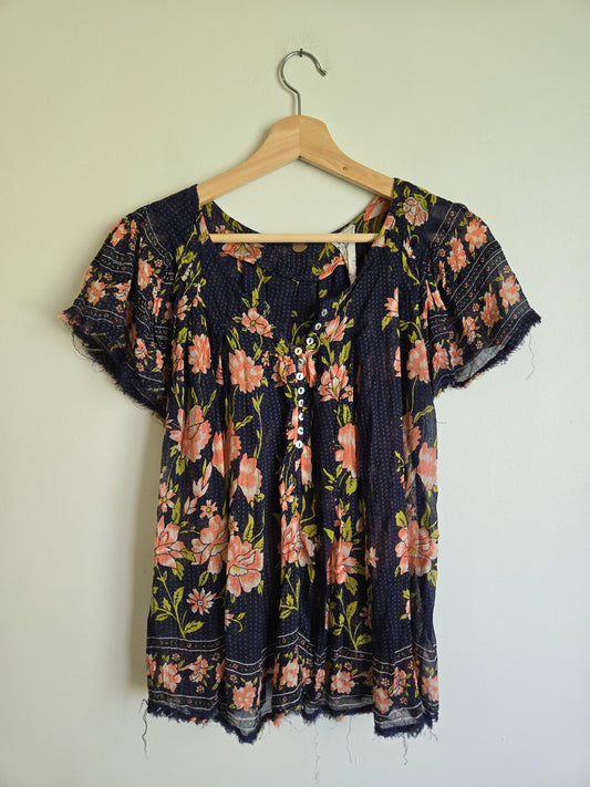 Free People One Floral Top - Size Small