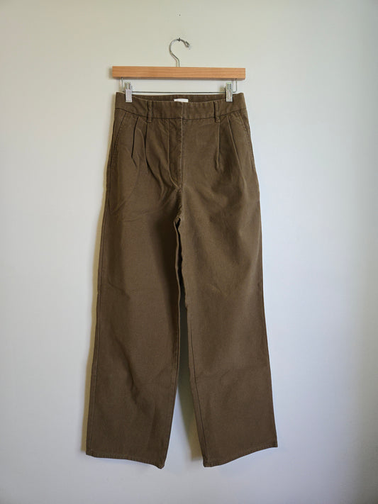 Wilfred Free Pleated Brown Denim Pants - Size 6