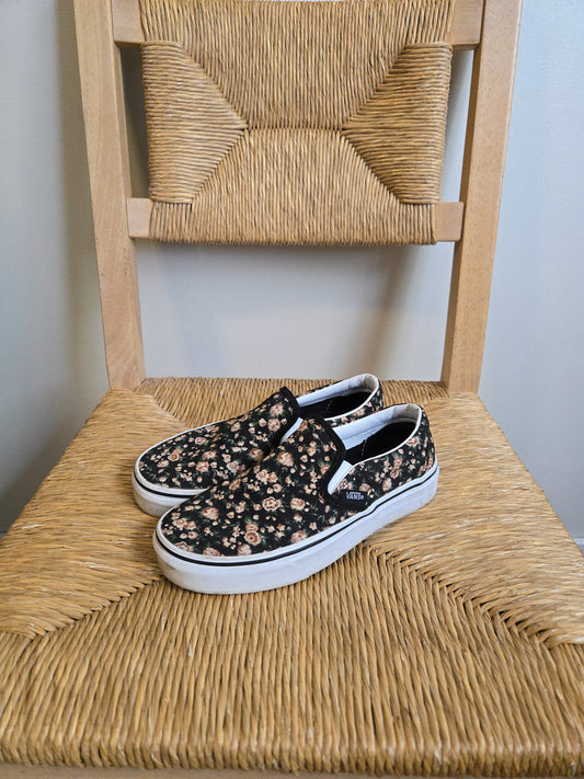 Vans Slip-on Floral Shoes - Size 5