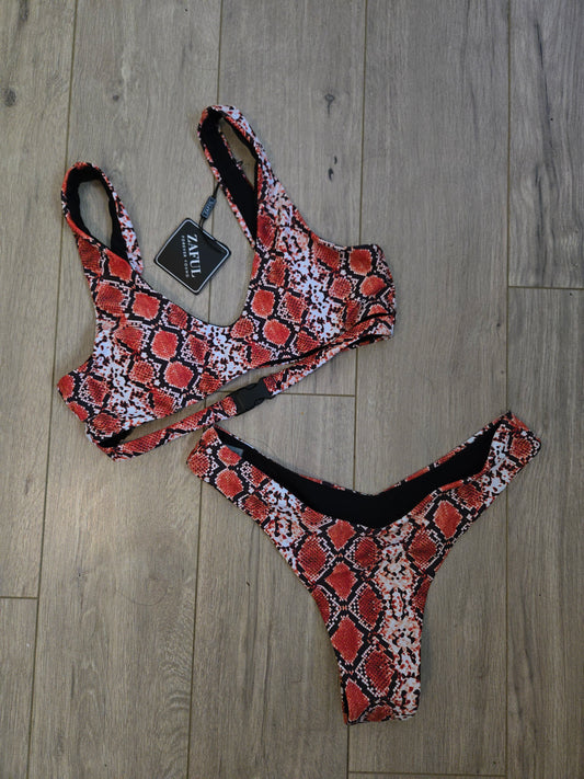 NWT Zaful Snake Print Swim Set - Size 6