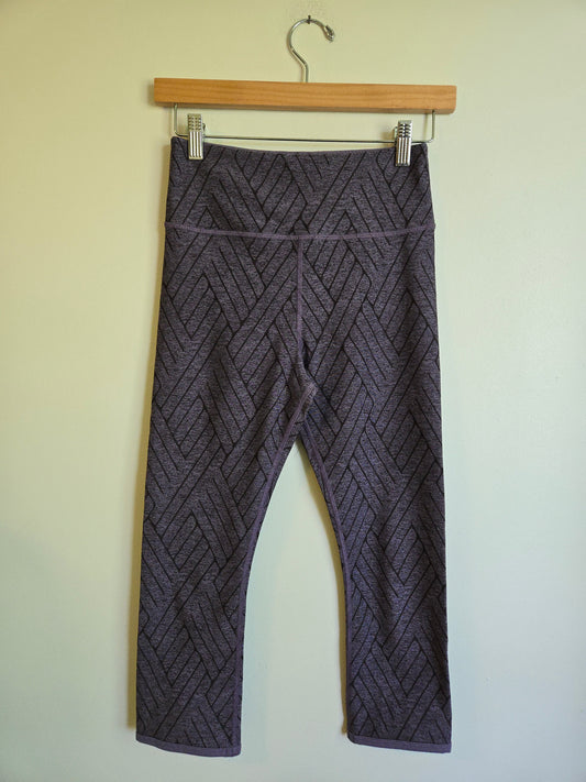 Lorna Jane Purple Geometric Crops - Size Small