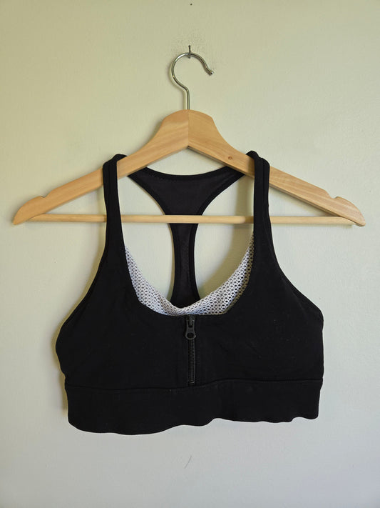 Lorna Jane Black Mesh Bra - Size Small
