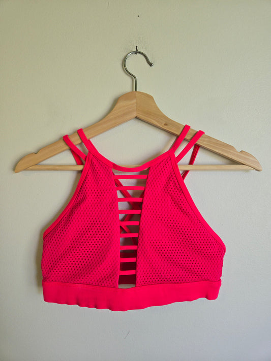 Lorna Jane High Neck Perforated Bra - Size Medium