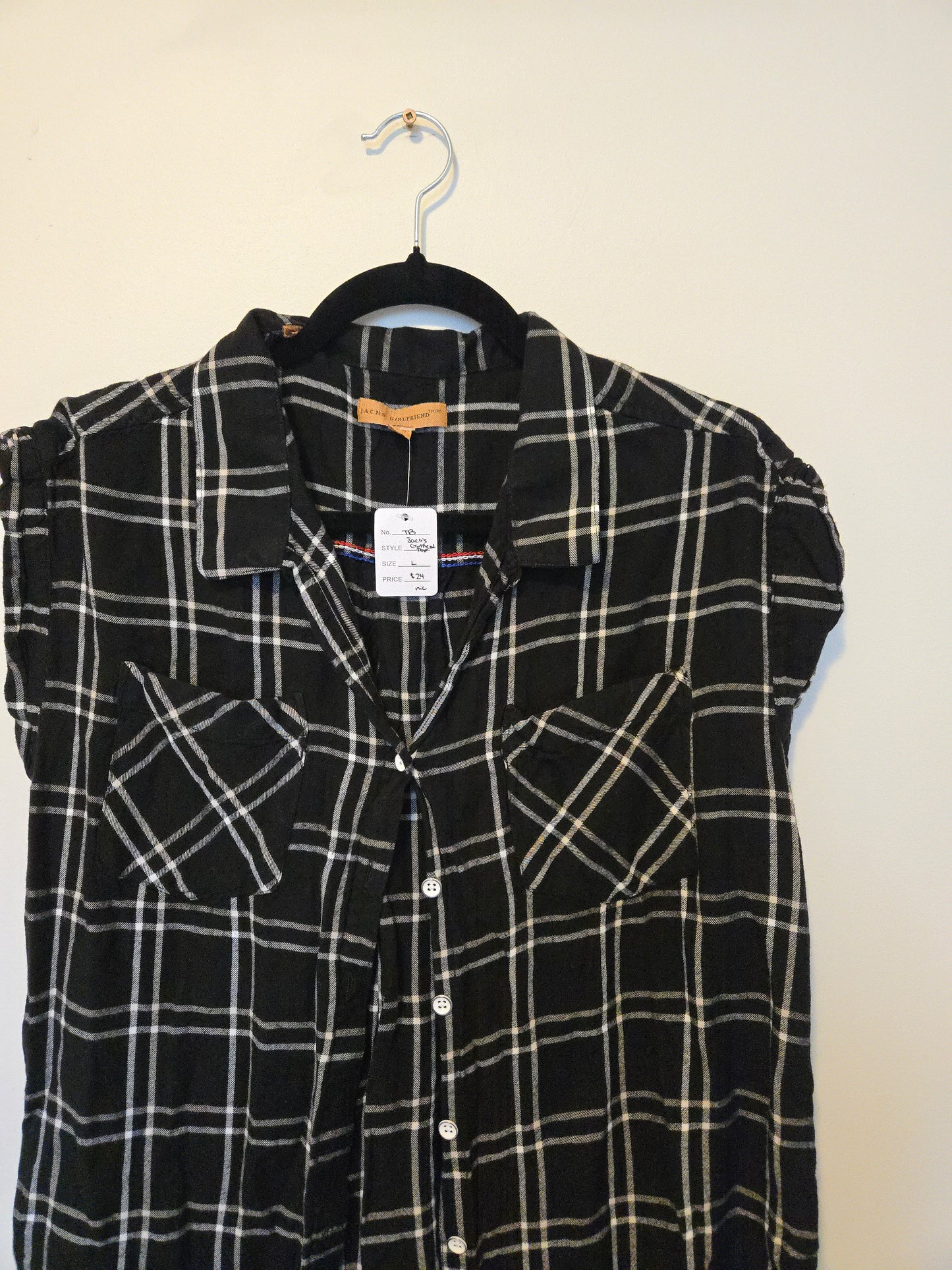 Jach's Girlfriend Plaid Top - Size Large