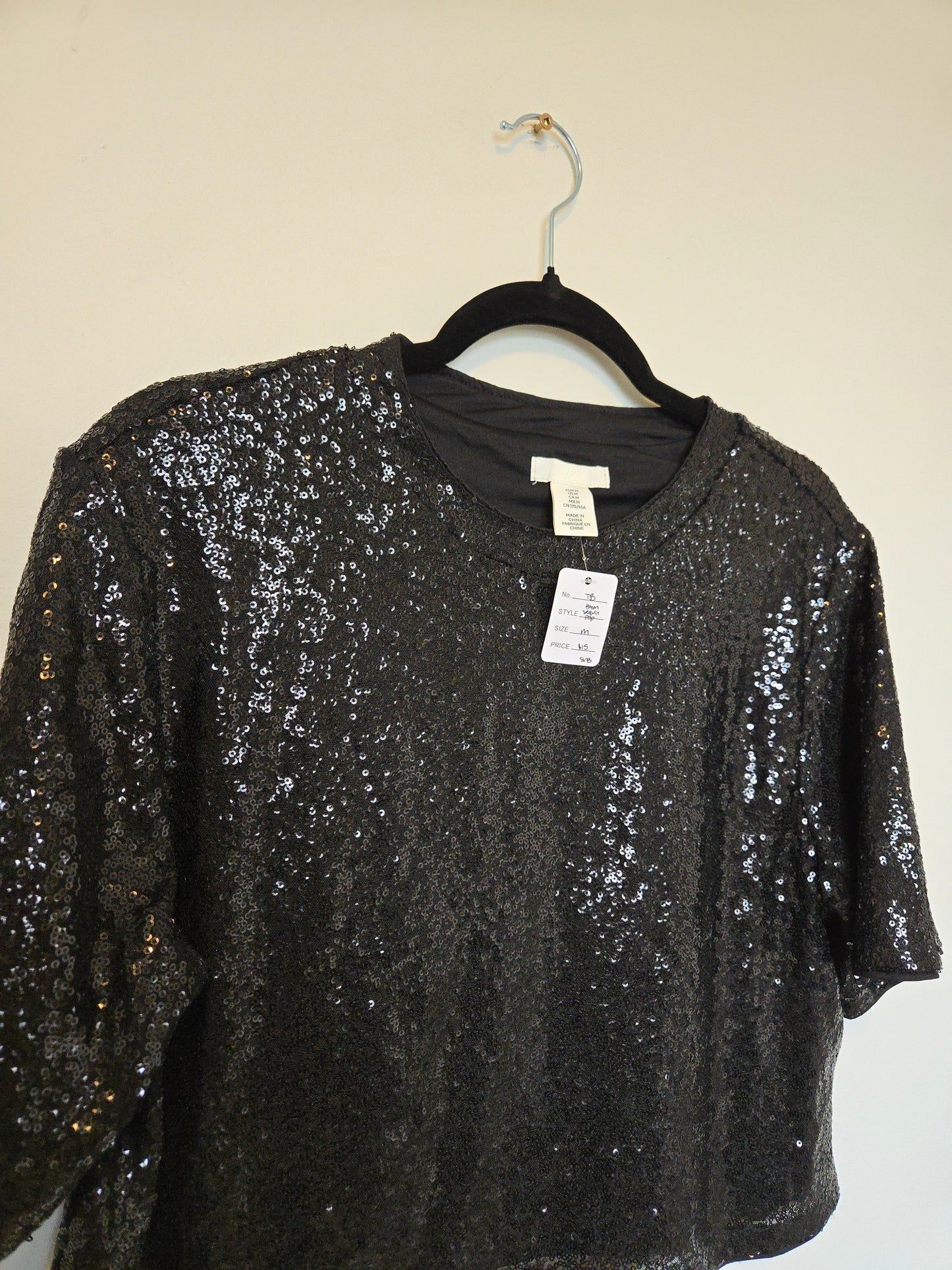 H&M Sequin Top - Size Medium